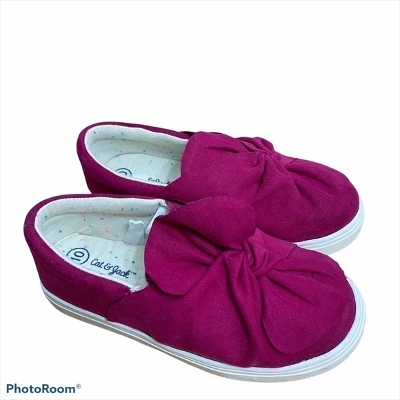 Cat & Jack Fuchsia Ruffle Shoes Sz 10 Pink Toddler - Picture 1 of 8